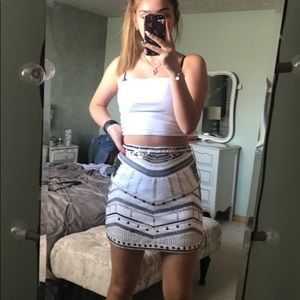 Beaded white mini skirt